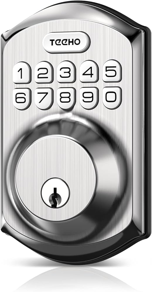 TEEHO TE001 Keyless Entry Door Lock with Keypad, Satin Nickel